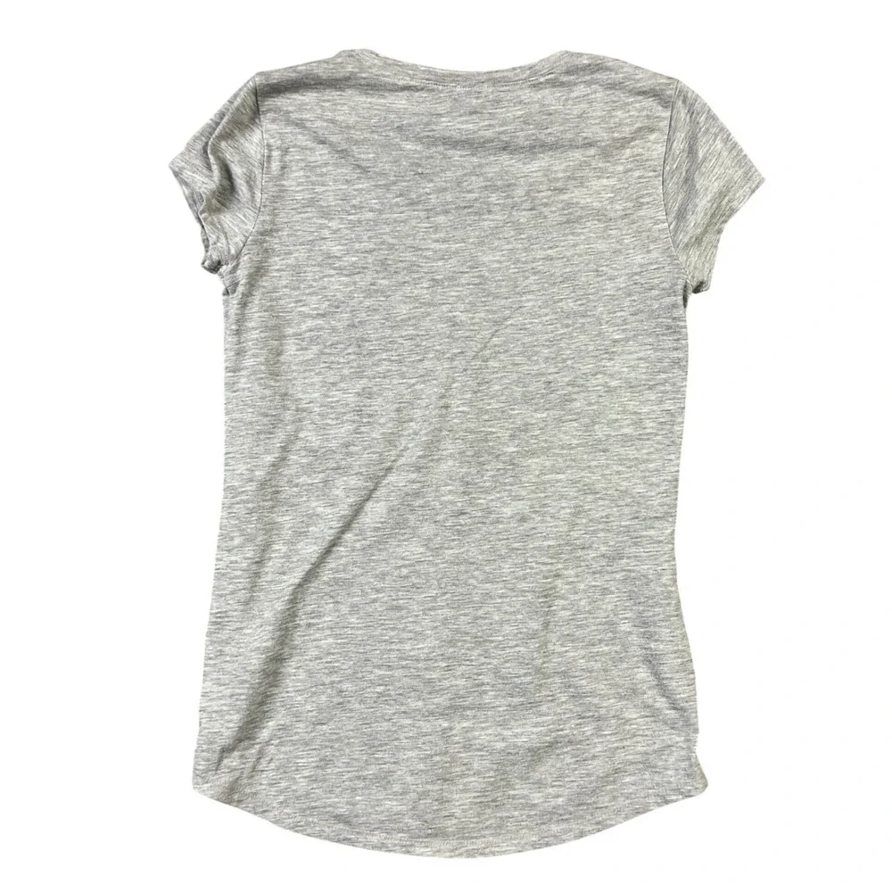 Justice T-Shirt Girls Size 10 Gray Flip Sequin Heart Emoji Star Short Sleeve Tee